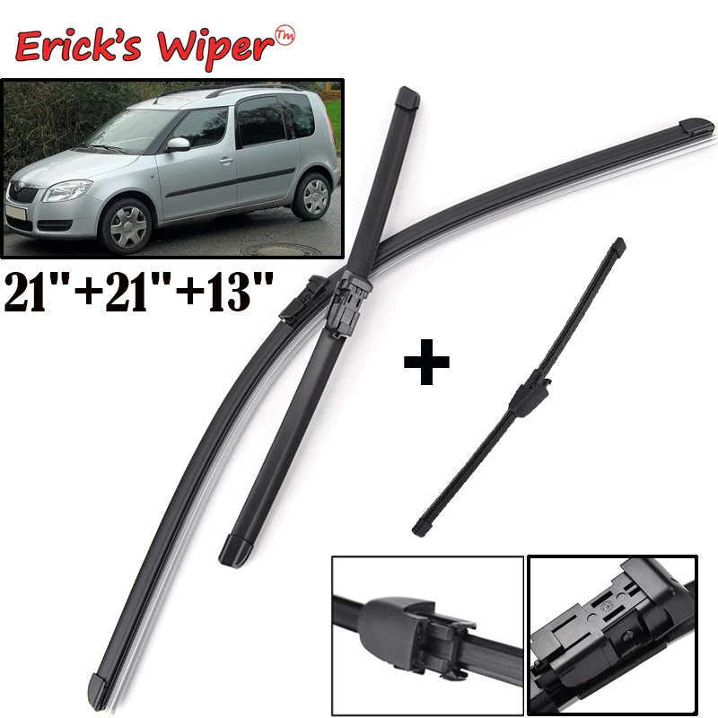 Щетки стеклоочистителя Erick's LHD для Skoda Roomster 2006-2013, передние и задние щетки для окон 21 дюйм, 21 дюйм, 13 дюймов
Щетки стеклоочистителя Erick's LHD для Skoda Roomster 2006-2013, передние и задние щетки для окон 21 дюйм, 21 дюйм, 13 дюймов
