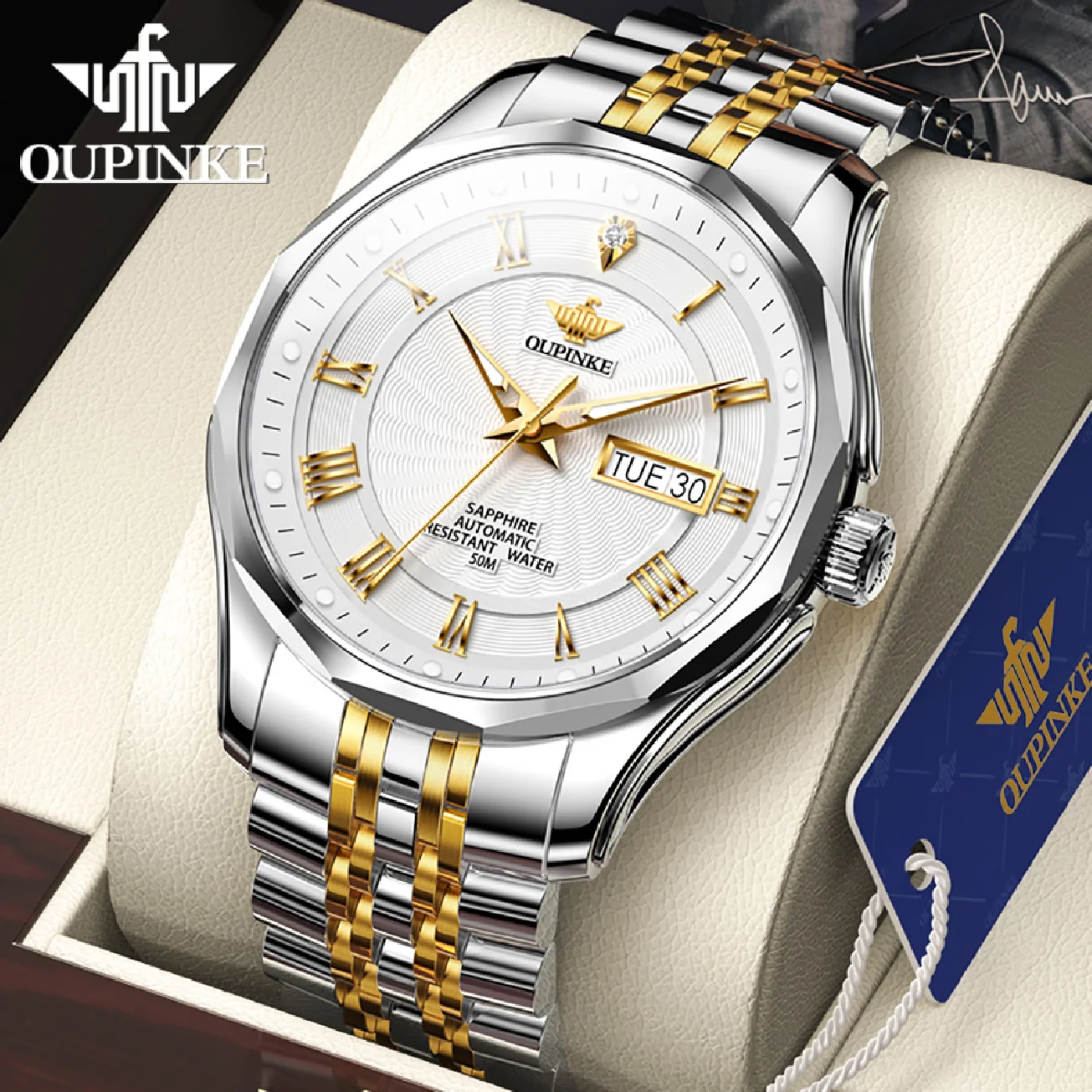 OUPINKE Original Automatic Men's Luxury Watch Mechanical Sapphire Crystal Waterproof Diamond Wristwatches Top Brand Watches
OUPINKE Original Automatic Men's Luxury Watch Mechanical Sapphire Crystal Waterproof Diamond Wristwatches Top Brand Watches