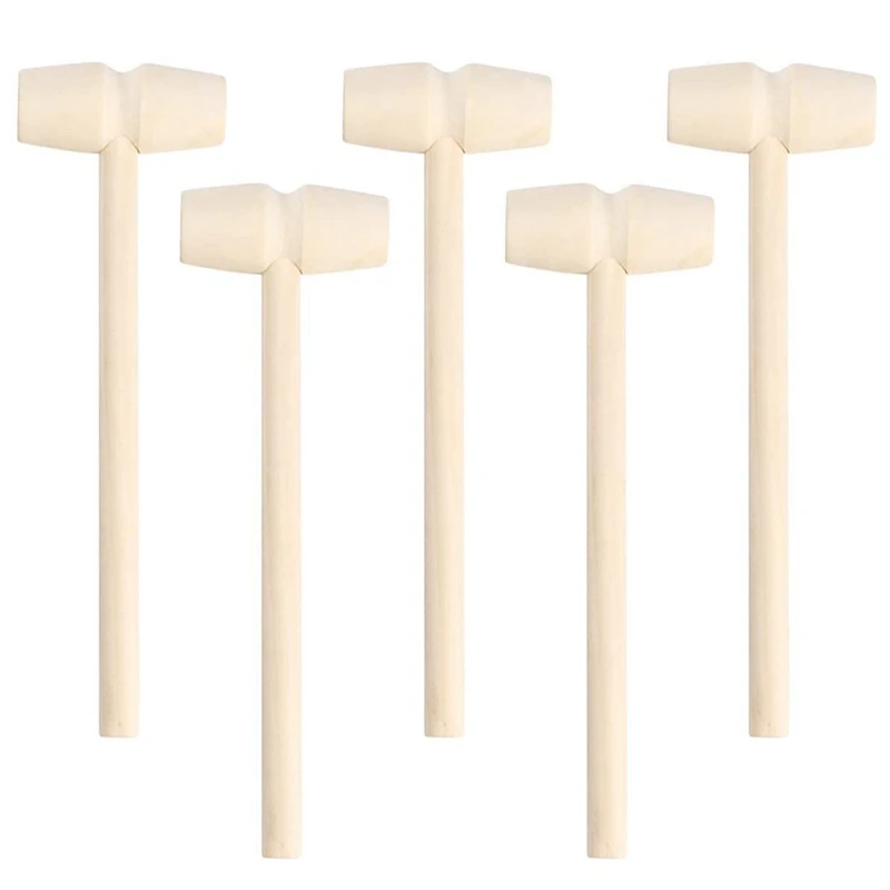 

30Pcs Wooden Hammer Lobster Shellfish Crab Hardwood Mallet Gavel Toy For Boys Girls Leather Craft Jewelry Making