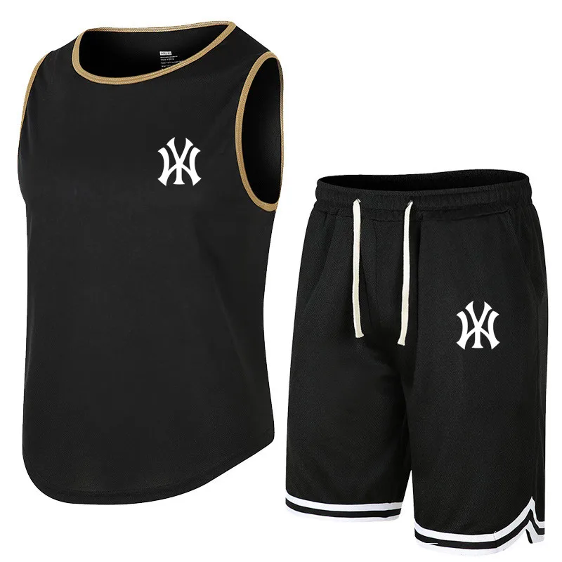 Summer Men's Tracksuit Sets O-Neck Vest Drawstring Shorts Mesh Ventilation Fitness Tracksuit Men Training Basketball Sportswear
Summer Men's Tracksuit Sets O-Neck Vest Drawstring Shorts Mesh Ventilation Fitness Tracksuit Men Training Basketball Sportswear