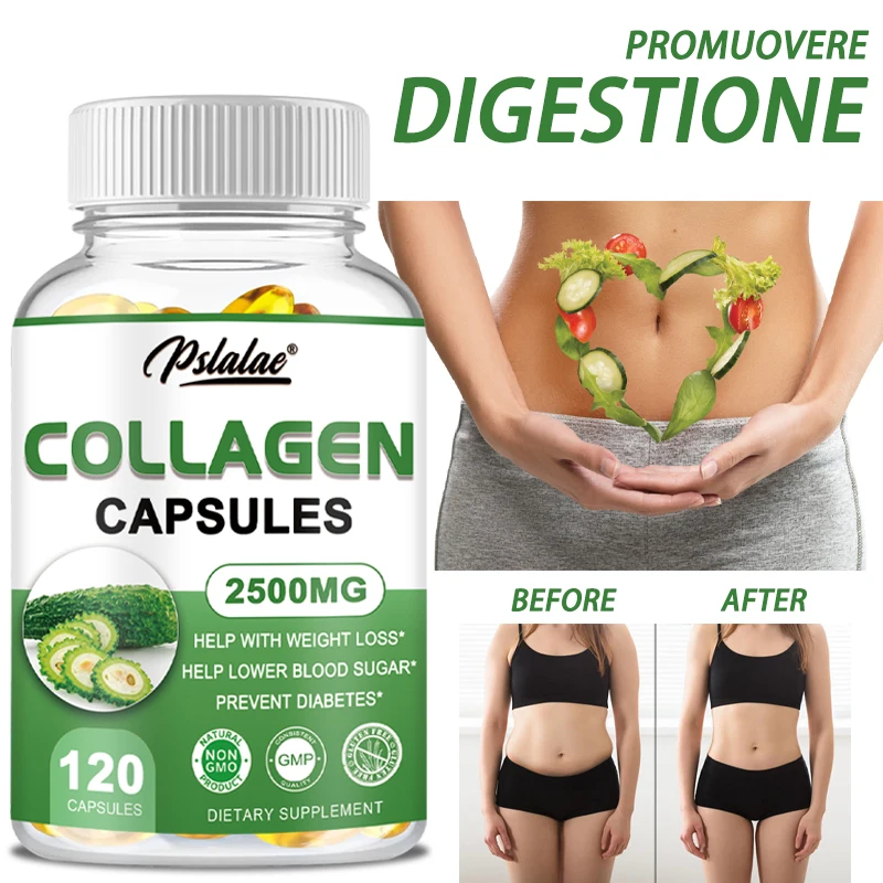 

Collagen Capsules with Bitter Melon Antioxidant, Detox Support, Immunity May Promote Weight Loss & Lower Blood Sugar