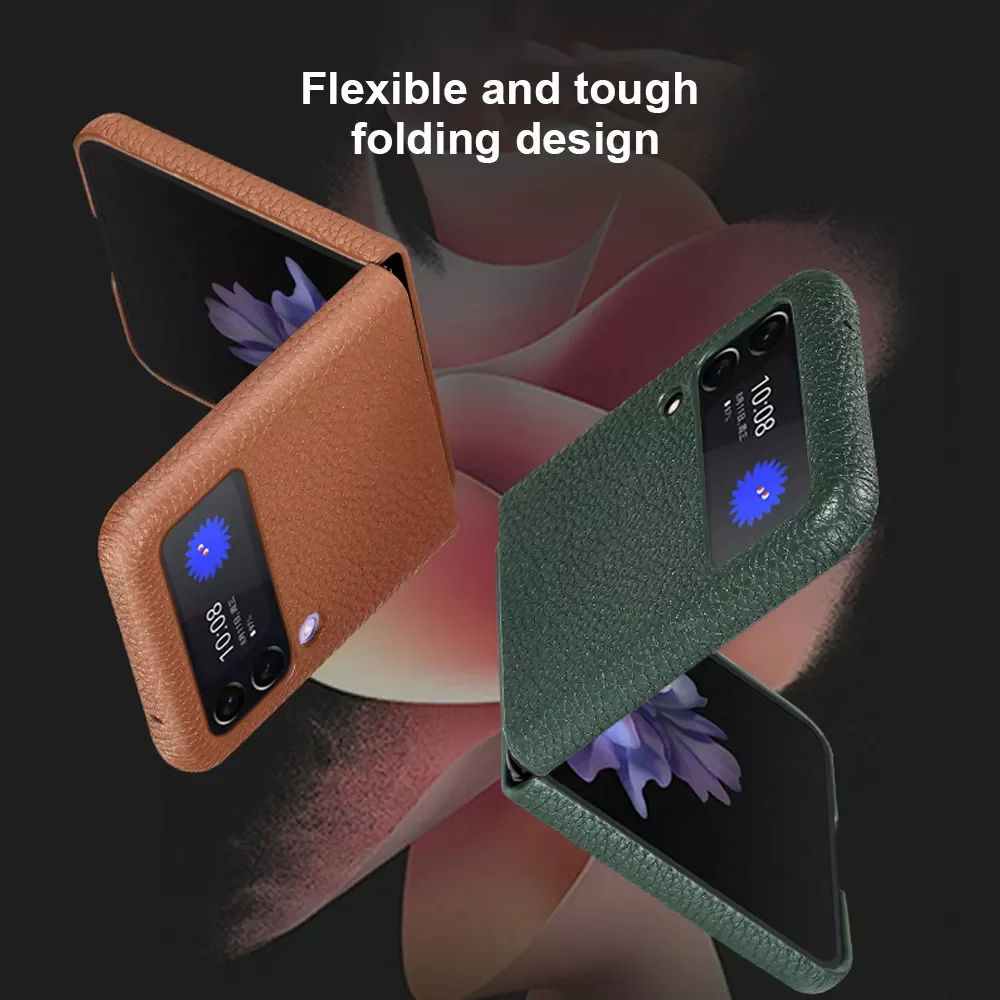 Cowhide Leather Phone for Samsung Galaxy Z Flip 3 Z Flip3 Shockproof Separate Luxury Back Cover Armor Shell
Cowhide Leather Phone for Samsung Galaxy Z Flip 3 Z Flip3 Shockproof Separate Luxury Back Cover Armor Shell