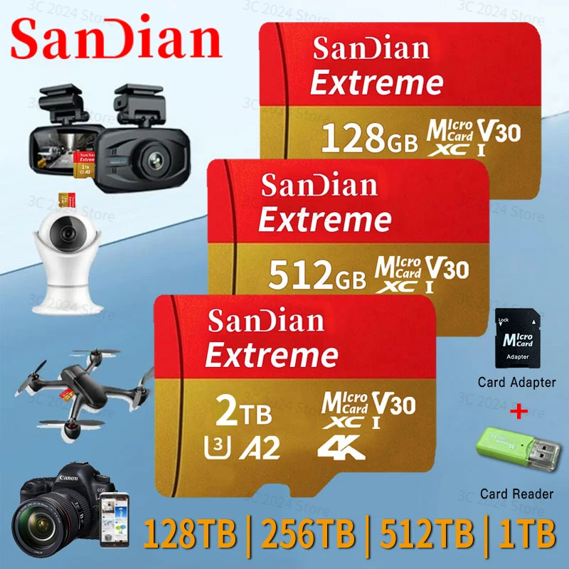 Original 128GB SD Memory Card 1tb A1/A2 SD/TF Flash Card 512GB MINI SD Card 256gb High Speed Micro card For Phone/Tablet PC
Original 128GB SD Memory Card 1tb A1/A2 SD/TF Flash Card 512GB MINI SD Card 256gb High Speed Micro card For Phone/Tablet PC