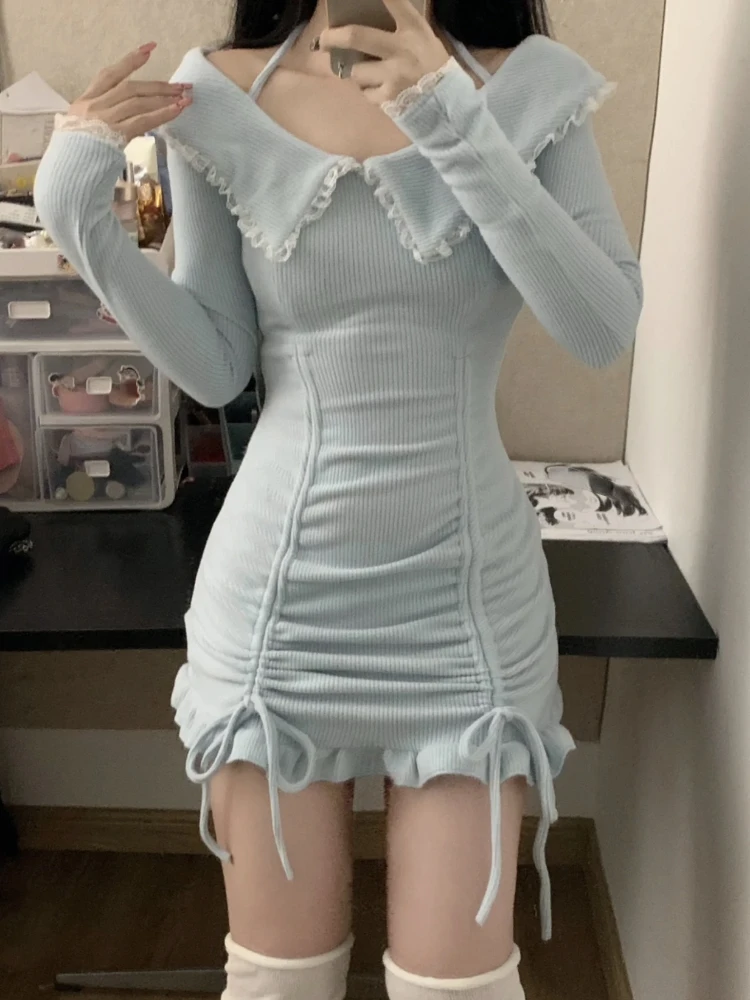 Blue Lolita Kawaii Party Mini Dress Women Japanese Slim Sexy Sweet Cute Dress Female Long Sleeve Korean Style Dress Autumn 2023
Blue Lolita Kawaii Party Mini Dress Women Japanese Slim Sexy Sweet Cute Dress Female Long Sleeve Korean Style Dress Autumn 2023