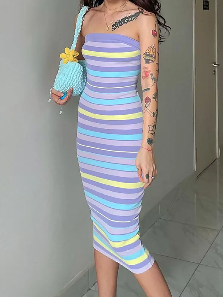 Tube Top Women's Dress Fashion Stripes Summer Backless Sexy Dresses for Women Party Club Sleeveless Outfits Slim Female Vestidos
Tube Top Women's Dress Fashion Stripes Summer Backless Sexy Dresses for Women Party Club Sleeveless Outfits Slim Female Vestidos