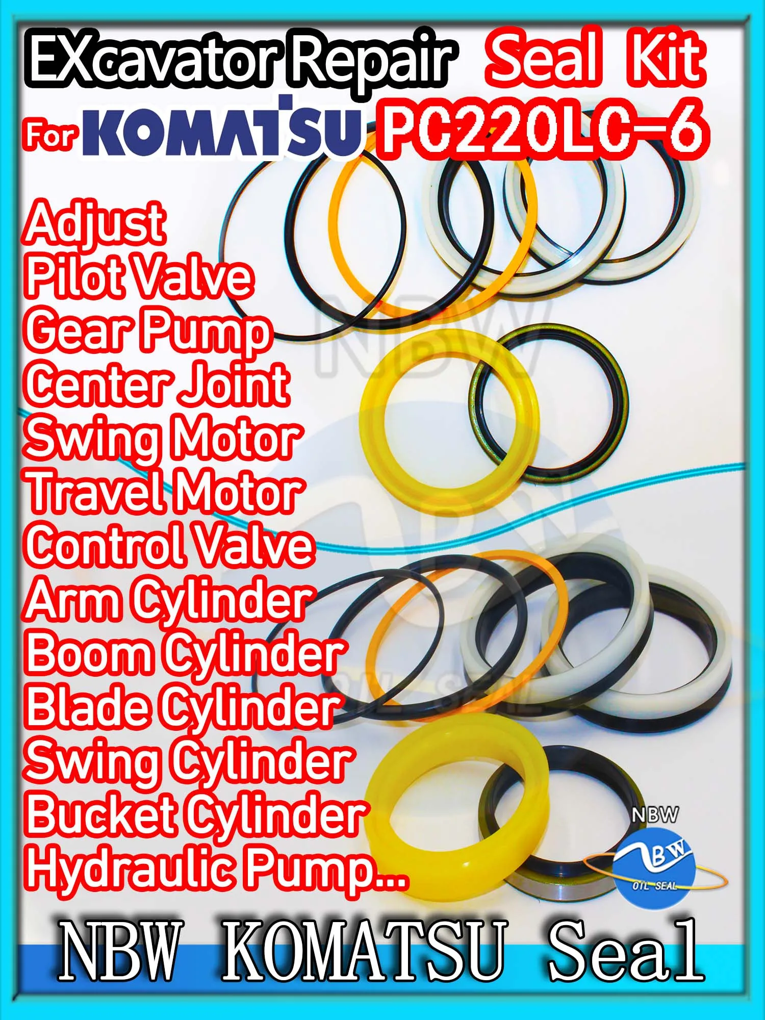For KOMATSU PC220LC-6 Excavator Oil Seal Kit High Quality Repair PC220LC 6 Bushing ZENOAH Control Pilot Valve Blade TRAVEL BOOM
For KOMATSU PC220LC-6 Excavator Oil Seal Kit High Quality Repair PC220LC 6 Bushing ZENOAH Control Pilot Valve Blade TRAVEL BOOM