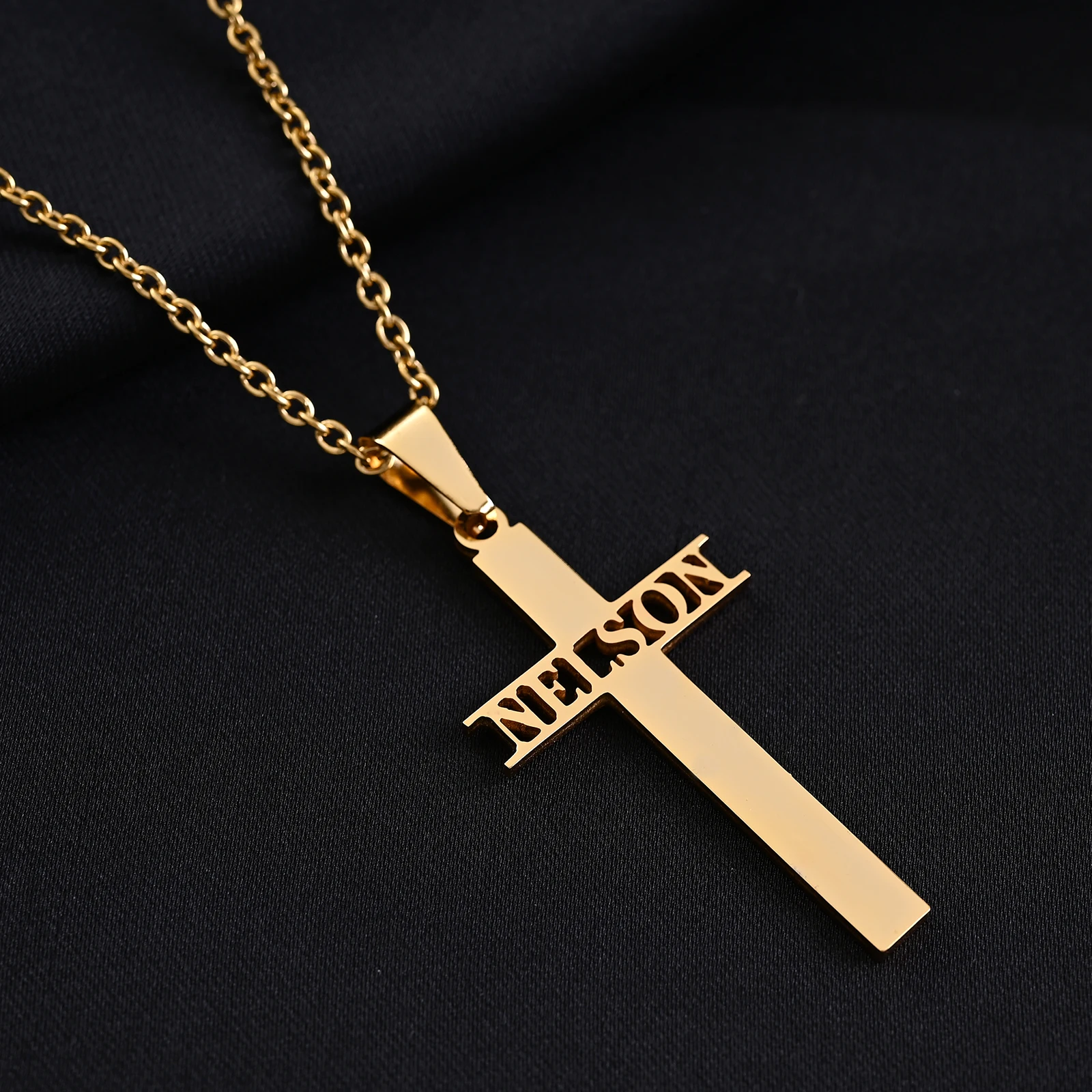 Personalized Nameplate Cross Stainless Steel Woman Men Necklaces Custom Name Collar Religious Vintage Jewelry Gift Accessories
Personalized Nameplate Cross Stainless Steel Woman Men Necklaces Custom Name Collar Religious Vintage Jewelry Gift Accessories
