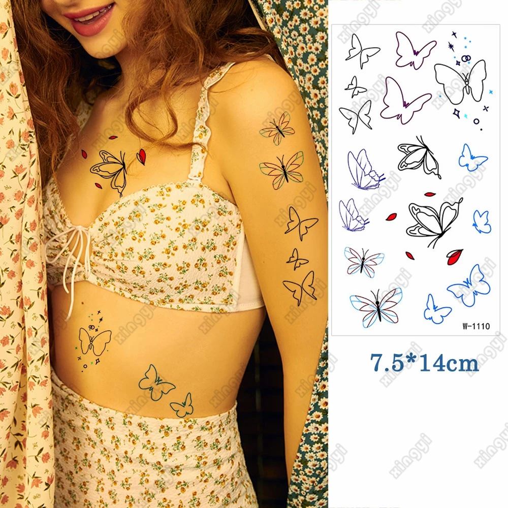 Waterproof Temporary Tattoo Sticker Cartoon Color Mini Butterfly Cute Ins Cross Flash Tatoo Fake Tatto for Child Kids Women Men
Waterproof Temporary Tattoo Sticker Cartoon Color Mini Butterfly Cute Ins Cross Flash Tatoo Fake Tatto for Child Kids Women Men