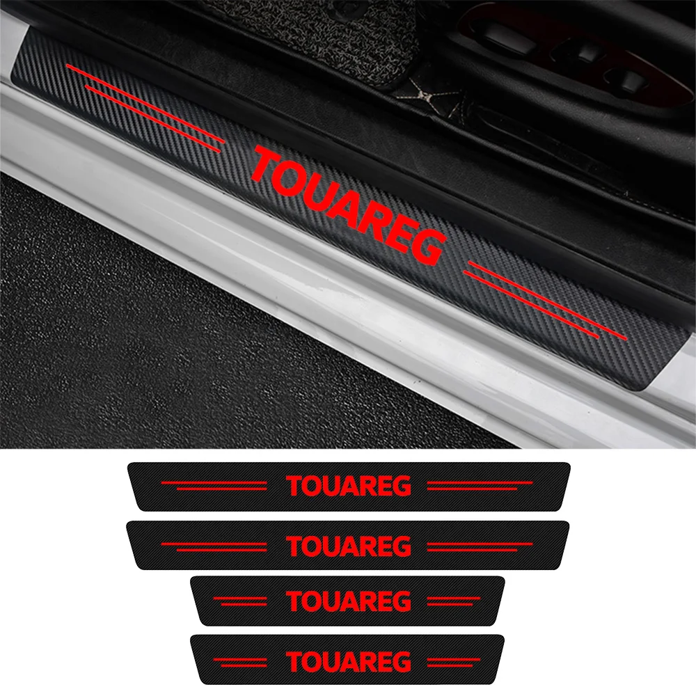 4 шт. наклейки на порог двери автомобиля против царапин для VW Volkswagen Touareg Touran Tiguan MK5