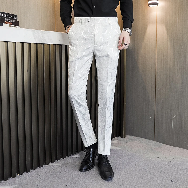 Fashion Brand Mens Jacquard Suit Pants Black/White/Blue Classic Luxury Business Wedding Banquet Dress Trousers Size
Fashion Brand Mens Jacquard Suit Pants Black/White/Blue Classic Luxury Business Wedding Banquet Dress Trousers Size