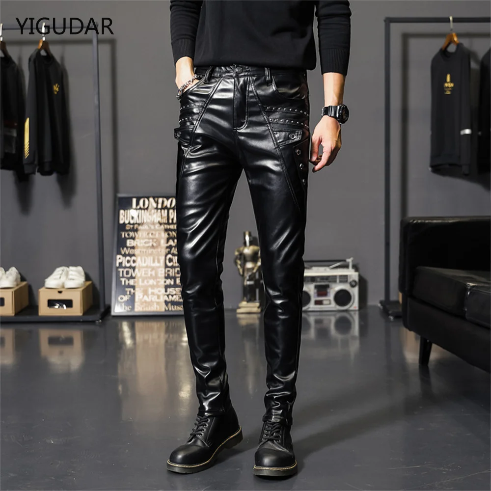 Dropshipping Leather Pants For Men Elastic Fashion PU Leather Trousers Streetwear 2022 Spring Autumn Motorcycle Pants
Dropshipping Leather Pants For Men Elastic Fashion PU Leather Trousers Streetwear 2022 Spring Autumn Motorcycle Pants