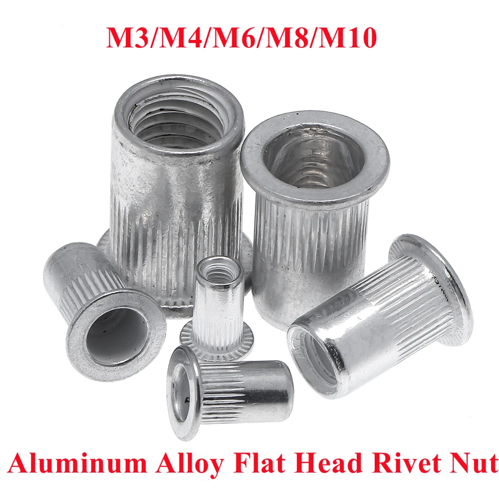 10/50/100PCS M3 M4 M5 M6 M8 M10 Aluminum Alloy Flat Head Threaded Rivet Insert Nutsert Cap Rivet Nut 
10/50/100PCS M3 M4 M5 M6 M8 M10 Aluminum Alloy Flat Head Threaded Rivet Insert Nutsert Cap Rivet Nut