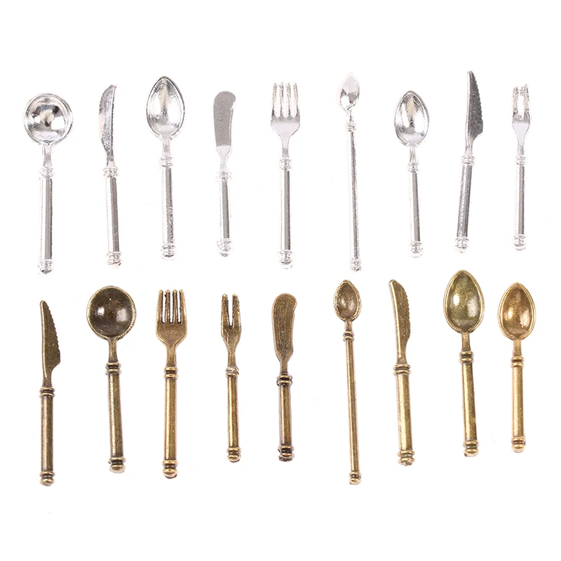 1/12 Vintage Dollhouse Miniatures Tableware Mini Cutlery Knife Fork Spoon Childrens Toy For Doll House Decor 9/10/12Pcs
1/12 Vintage Dollhouse Miniatures Tableware Mini Cutlery Knife Fork Spoon Childrens Toy For Doll House Decor 9/10/12Pcs