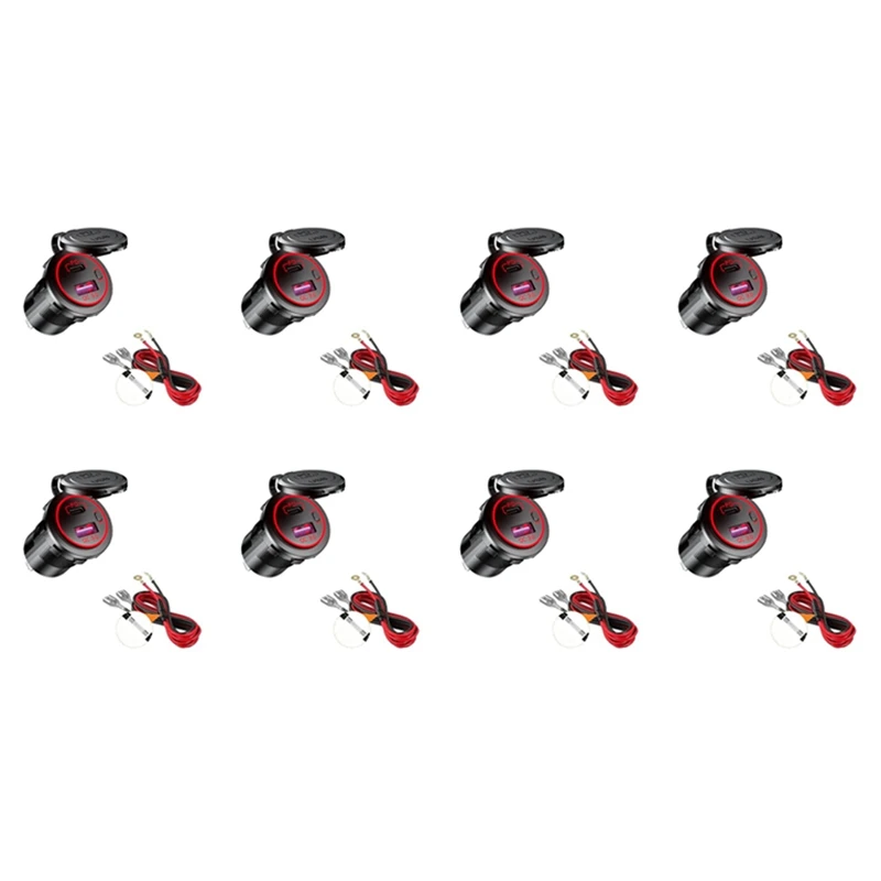 8X PD Type C USB Car Charger And QC 3.0 Quick Charger 12V Power Outlet Socket With ON/Off Switch,Red
8X PD Type C USB Car Charger And QC 3.0 Quick Charger 12V Power Outlet Socket With ON/Off Switch,Red