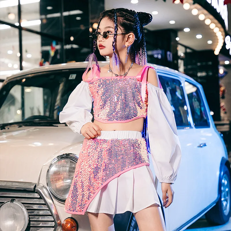 Girls Jazz Dance Fashion Clothes Girls Sequin Costumes Children's Jazz Tide Suits Children's Clothes suit 
Girls Jazz Dance Fashion Clothes Girls Sequin Costumes Children's Jazz Tide Suits Children's Clothes suit