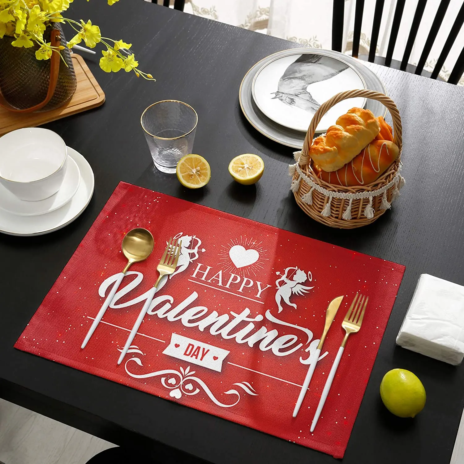 Valentine's Day Placemats for Dining Table Red Love Stars Linen Table Mats for Kitchen Table Mat Insulation Placemat Placemats
Valentine's Day Placemats for Dining Table Red Love Stars Linen Table Mats for Kitchen Table Mat Insulation Placemat Placemats
