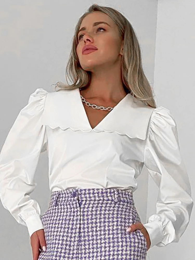 KBAT Vintage Peter Pan Collar Women' Shirt Office Lady Lantern Sleeve White Shirt Autumn Top Elegant Fashion Woman Blouse
KBAT Vintage Peter Pan Collar Women' Shirt Office Lady Lantern Sleeve White Shirt Autumn Top Elegant Fashion Woman Blouse