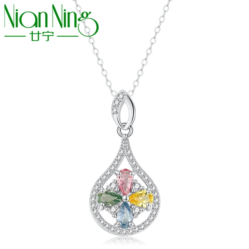 NianNing 100% Sapphire 925 Sterling Silver Pendant Necklace 2022 Trend Women Colourful Stone Gem Gemstone S925 with Chain 1201 
NianNing 100% Sapphire 925 Sterling Silver Pendant Necklace 2022 Trend Women Colourful Stone Gem Gemstone S925 with Chain 1201