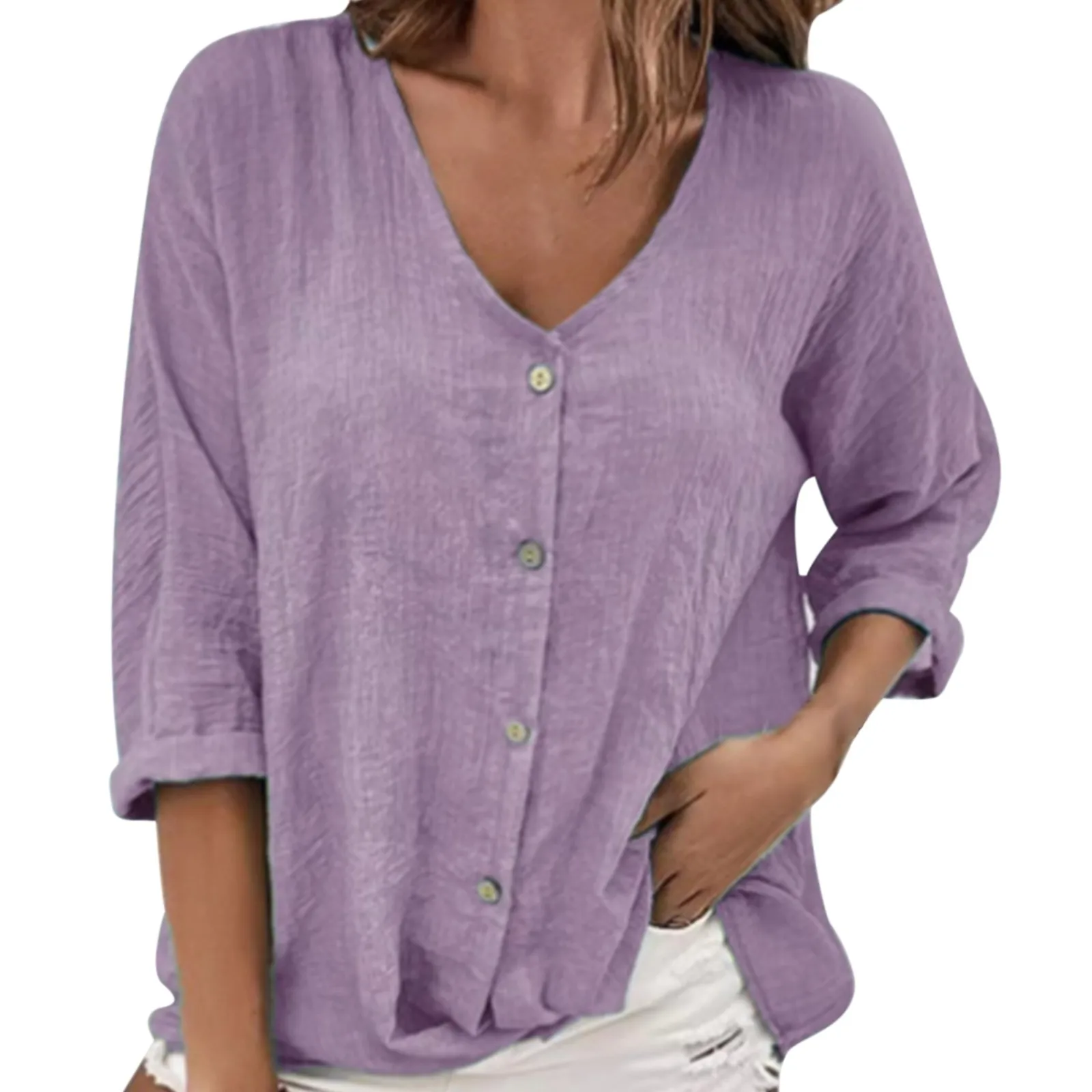 Women'S Chiffon Blouse V Neck Buttoned Cardigan Long Sleeve Top Solid Shirt Loose Blouse Casual Office Wear Plus Size Shirts
Women'S Chiffon Blouse V Neck Buttoned Cardigan Long Sleeve Top Solid Shirt Loose Blouse Casual Office Wear Plus Size Shirts