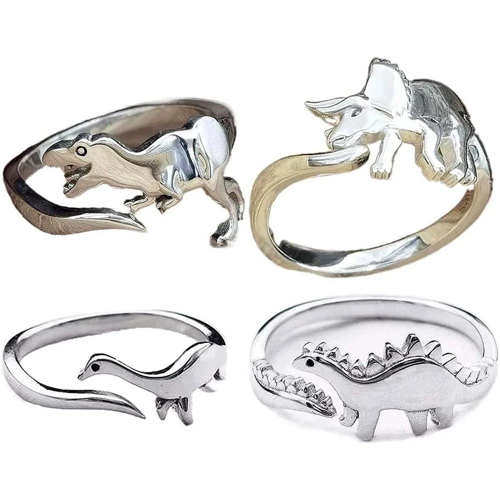 Punk Skeleton Skulls Ring Dinosaur Cute Silver Color Opening Adjustable Rings Retro Hip Hop Mens and Womens Rings Jewelry Gifts
Punk Skeleton Skulls Ring Dinosaur Cute Silver Color Opening Adjustable Rings Retro Hip Hop Mens and Womens Rings Jewelry Gifts