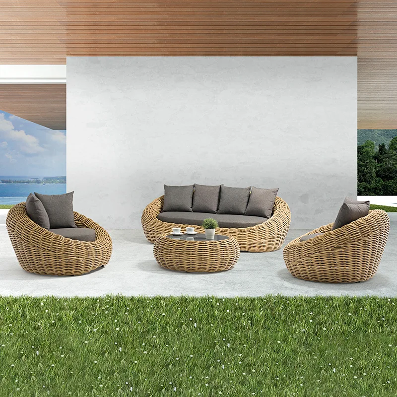 Nordic outdoor leisure sofa outdoor furniture courtyard terrace rattan chair tea table combination rattan sofa
Nordic outdoor leisure sofa outdoor furniture courtyard terrace rattan chair tea table combination rattan sofa
