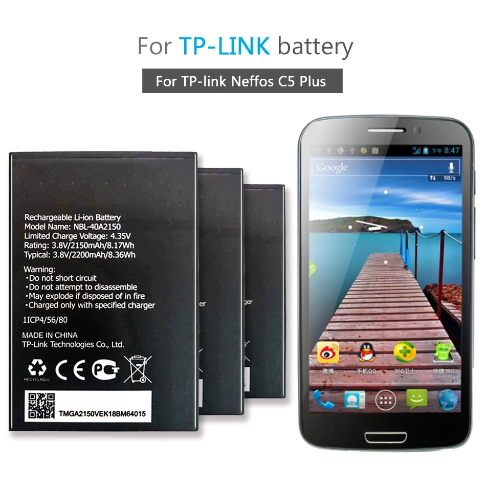 

2150mAh NBL-40A2150 NBL40A2150 Replacement Battery For TP-link Neffos C5 Plus C5Plus C 5 Plus Mobile Phone + Tracking Number