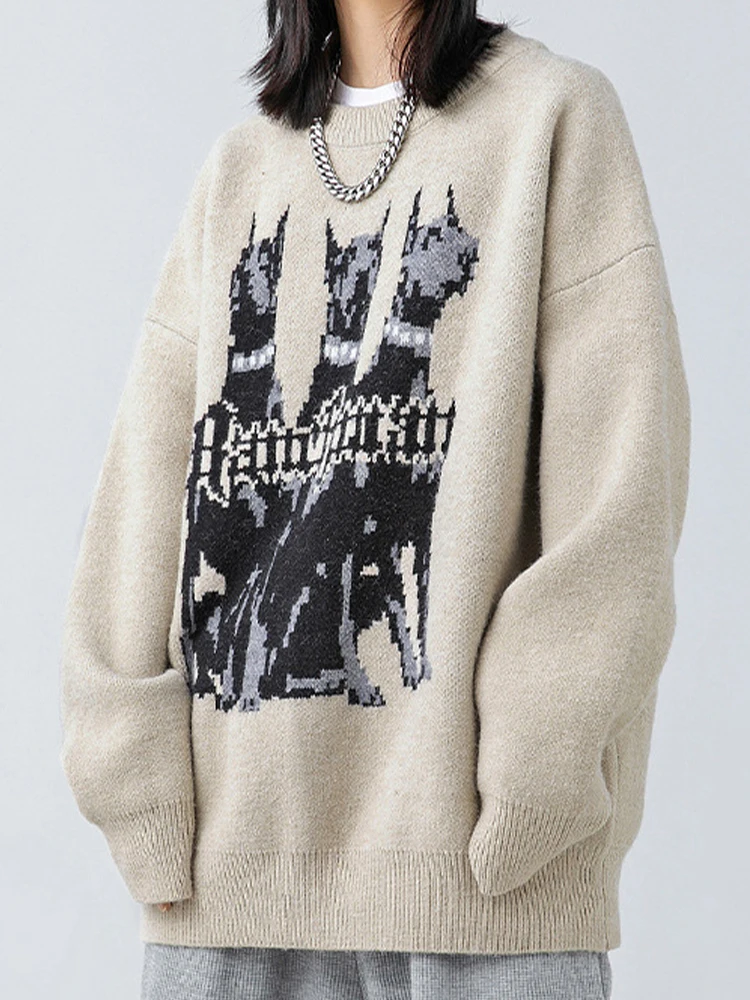 Winter Doberman Pullover Y2K Dog Graphic Knitted Sweater Casual Harajuku Hip Hop Streetwear Knitwear Loose Vintage Warm Jumper
Winter Doberman Pullover Y2K Dog Graphic Knitted Sweater Casual Harajuku Hip Hop Streetwear Knitwear Loose Vintage Warm Jumper