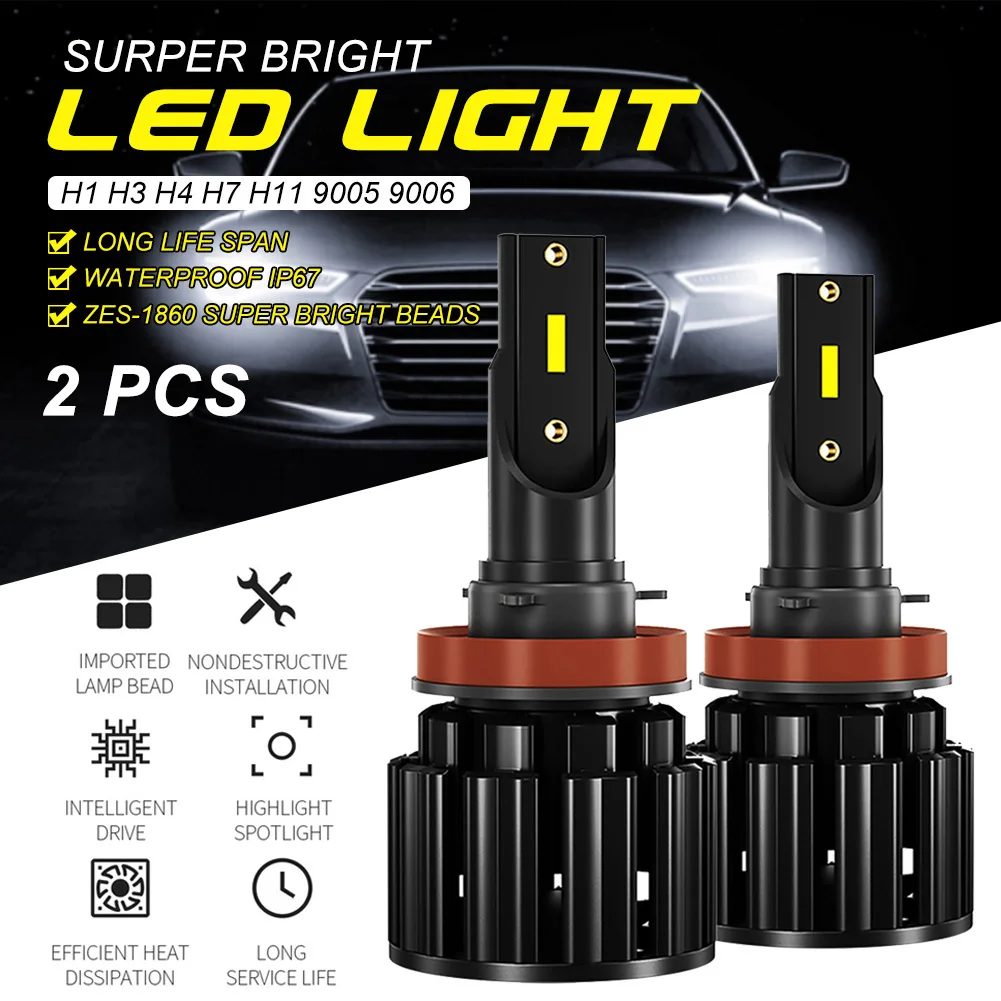 1Pair LED Car Headlight Bulbs 9-30V H1/H3/H4/H7/H11 6500K 8000LM High Brightness IP67 Car Headlight Auto Brightness fog Light
1Pair LED Car Headlight Bulbs 9-30V H1/H3/H4/H7/H11 6500K 8000LM High Brightness IP67 Car Headlight Auto Brightness fog Light