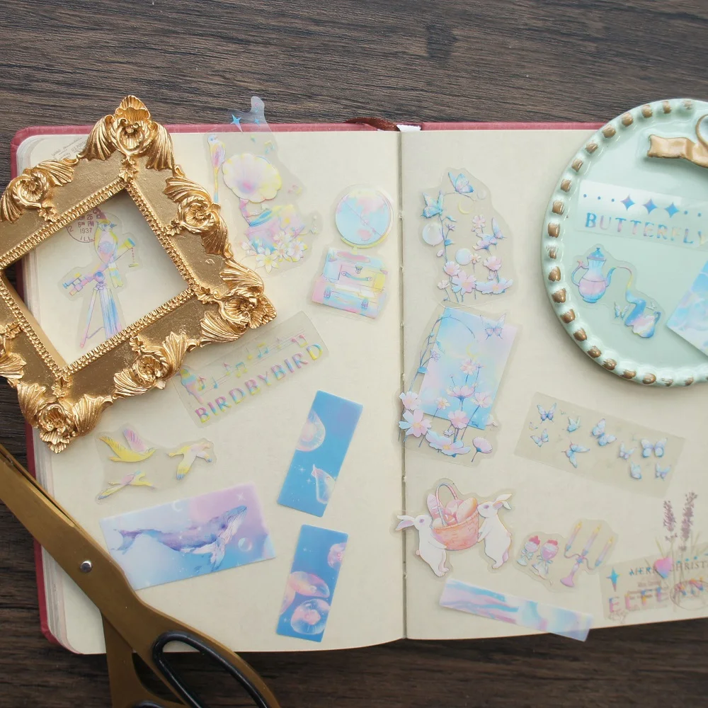 38pcs MIX Size Fantasy Rainbow Color Rabbit Butterfly Style PVC Sticker Scrapbooking DIY Gift Packing Label Decoration Tag
38pcs MIX Size Fantasy Rainbow Color Rabbit Butterfly Style PVC Sticker Scrapbooking DIY Gift Packing Label Decoration Tag