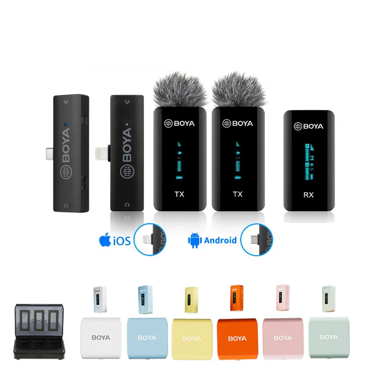 BY-XM6 Professional Mini condenser Mic Lapel Wireless Lavalier Microphone for iPhone Phone Camera Vlog Recording podcast PC
BY-XM6 Professional Mini condenser Mic Lapel Wireless Lavalier Microphone for iPhone Phone Camera Vlog Recording podcast PC