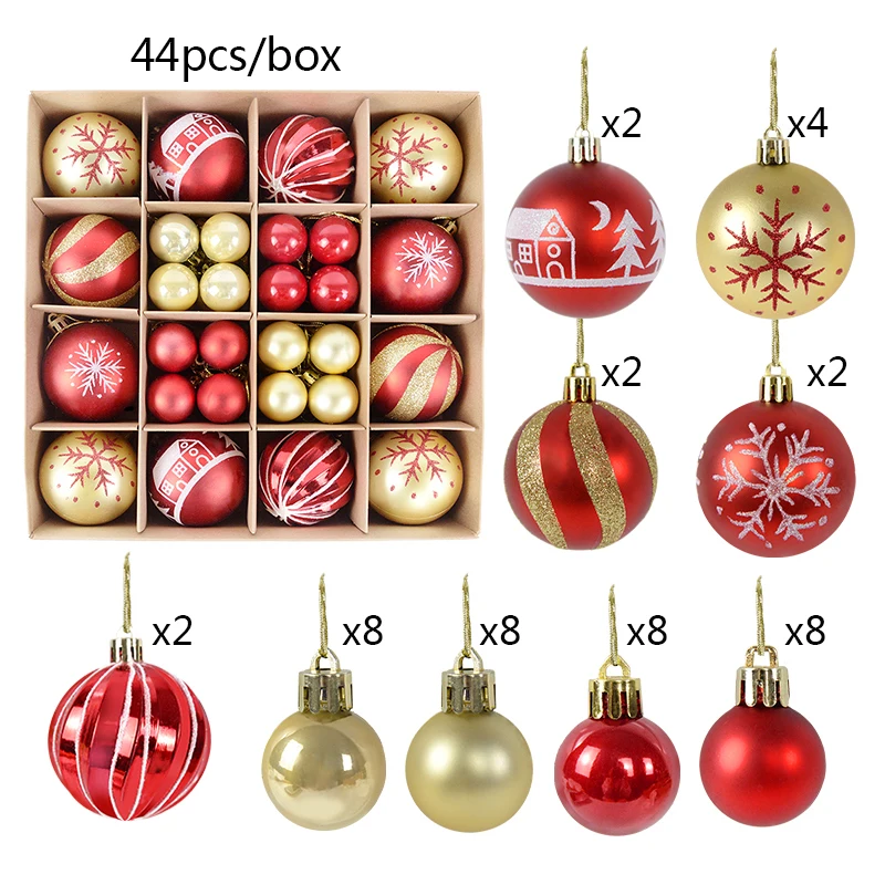 42-44Pcs Red Christmas Balls Xmas Tree Hanging Pendant Ornament Christmas Decorations For Home Navidad 2023 New Year Party Decor
42-44Pcs Red Christmas Balls Xmas Tree Hanging Pendant Ornament Christmas Decorations For Home Navidad 2023 New Year Party Decor