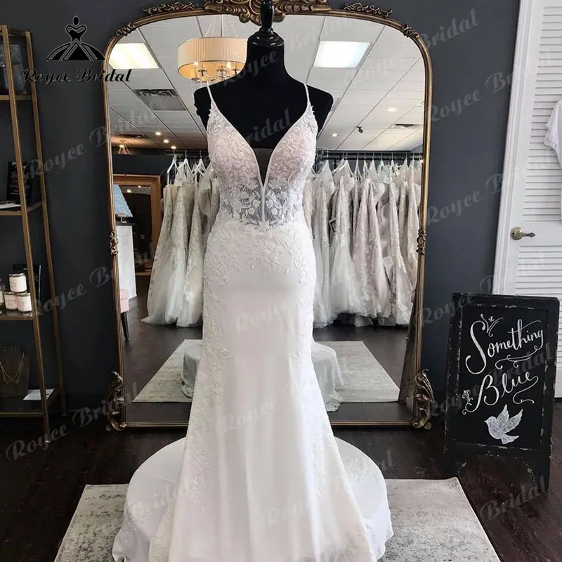 Mermaid/Trumpet Spaghetti Straps Wedding Dress V Neck Lace Appliques Backless Vestidos de Novia 2022 Long Sexy Bridal Gown
Mermaid/Trumpet Spaghetti Straps Wedding Dress V Neck Lace Appliques Backless Vestidos de Novia 2022 Long Sexy Bridal Gown