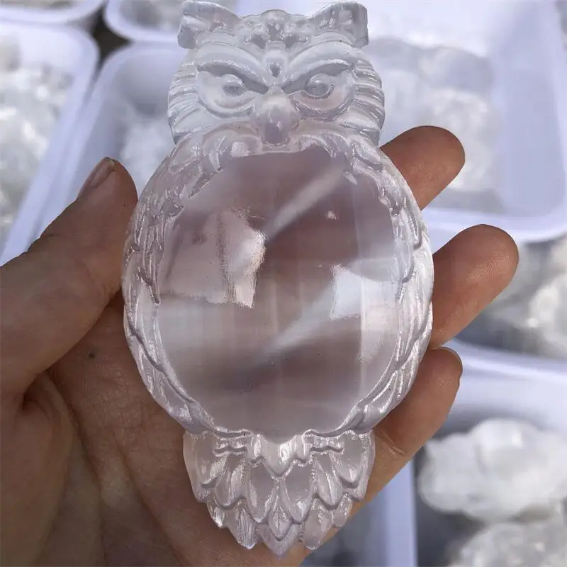 1PC Natural Crystal Halloween Selenite Owl Bowl Carving Energy Healing Ornament Gifts For Home Decoration
1PC Natural Crystal Halloween Selenite Owl Bowl Carving Energy Healing Ornament Gifts For Home Decoration