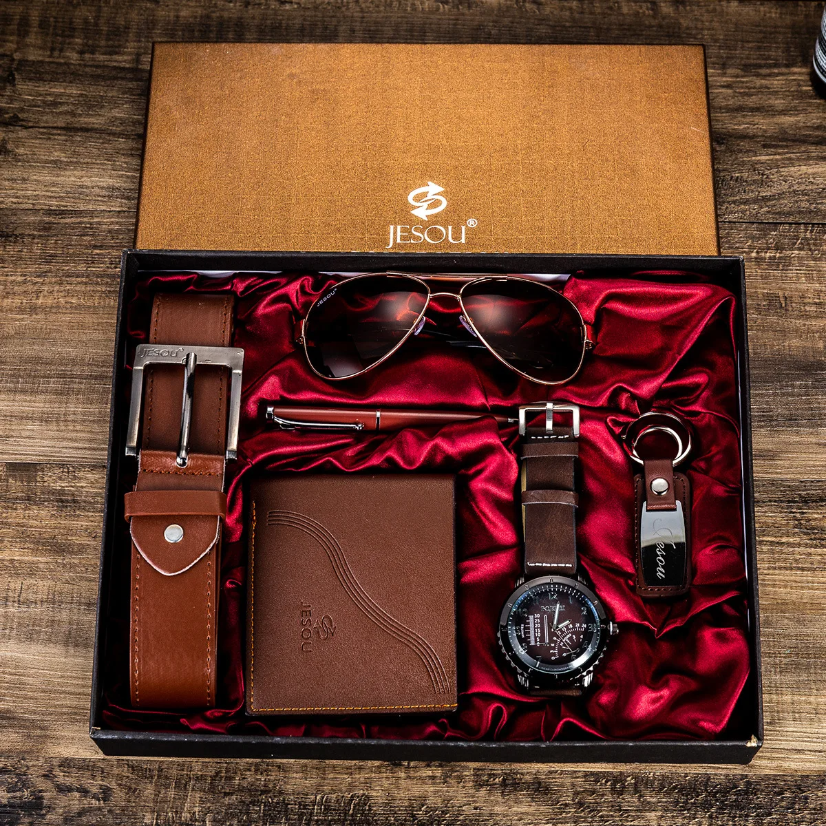 A04988 Men's watch belt Set Glasses belt wallet key chain large dial quartz watch Gift
A04988 Men's watch belt Set Glasses belt wallet key chain large dial quartz watch Gift