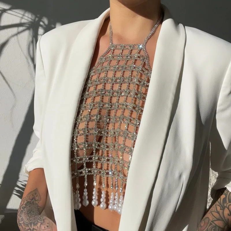 Luxurious Full Crystal Belly Band Bras Body Jewelry Sexy Oversized Woman Chest Chain Cute Romantic Rhinestone Pearl
Luxurious Full Crystal Belly Band Bras Body Jewelry Sexy Oversized Woman Chest Chain Cute Romantic Rhinestone Pearl
