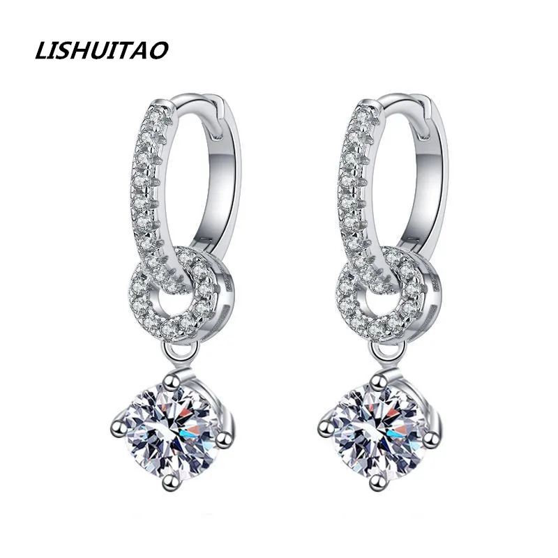 Jewelry For Women S925 Silver Earrings New Fashion Double Wear Earrings Moissanite 0.5 Carat 18K Gold Plated Wedding Accessory
Jewelry For Women S925 Silver Earrings New Fashion Double Wear Earrings Moissanite 0.5 Carat 18K Gold Plated Wedding Accessory
