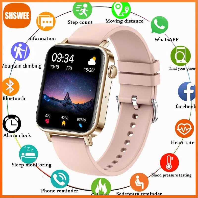 For Xiaomi Huawei Smartwatch Women Full Touch Bluetooth Call Blood Pressure Sports Fitness Bracelet Ladies Smart Watch Men
For Xiaomi Huawei Smartwatch Women Full Touch Bluetooth Call Blood Pressure Sports Fitness Bracelet Ladies Smart Watch Men