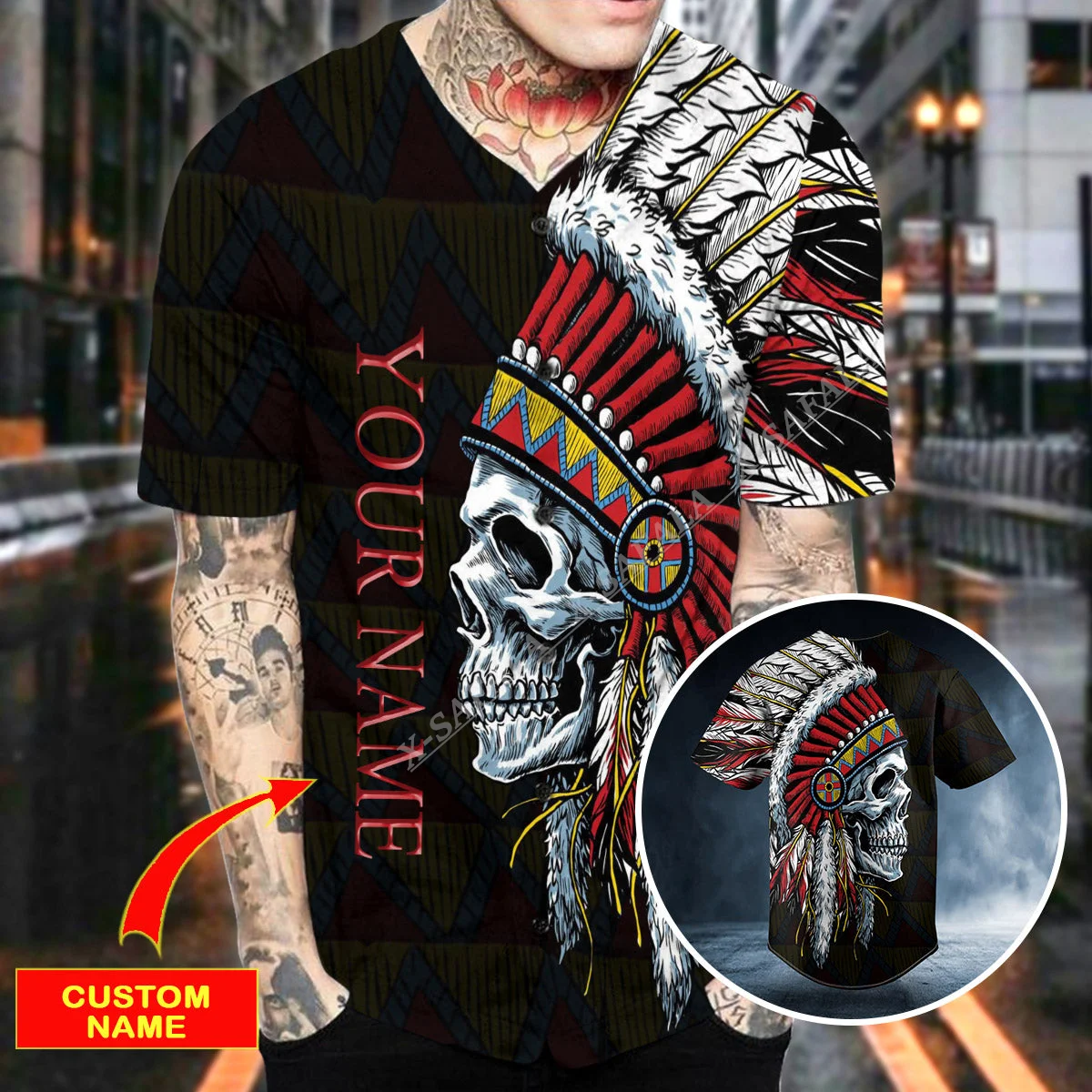X-SAFALA Black Native Skull Custom 3D Printed Baseball Jersey Shirt T-Shirts Top Tee Men Streetwear Short Sleeve V-Neck Hip Hop
X-SAFALA Black Native Skull Custom 3D Printed Baseball Jersey Shirt T-Shirts Top Tee Men Streetwear Short Sleeve V-Neck Hip Hop