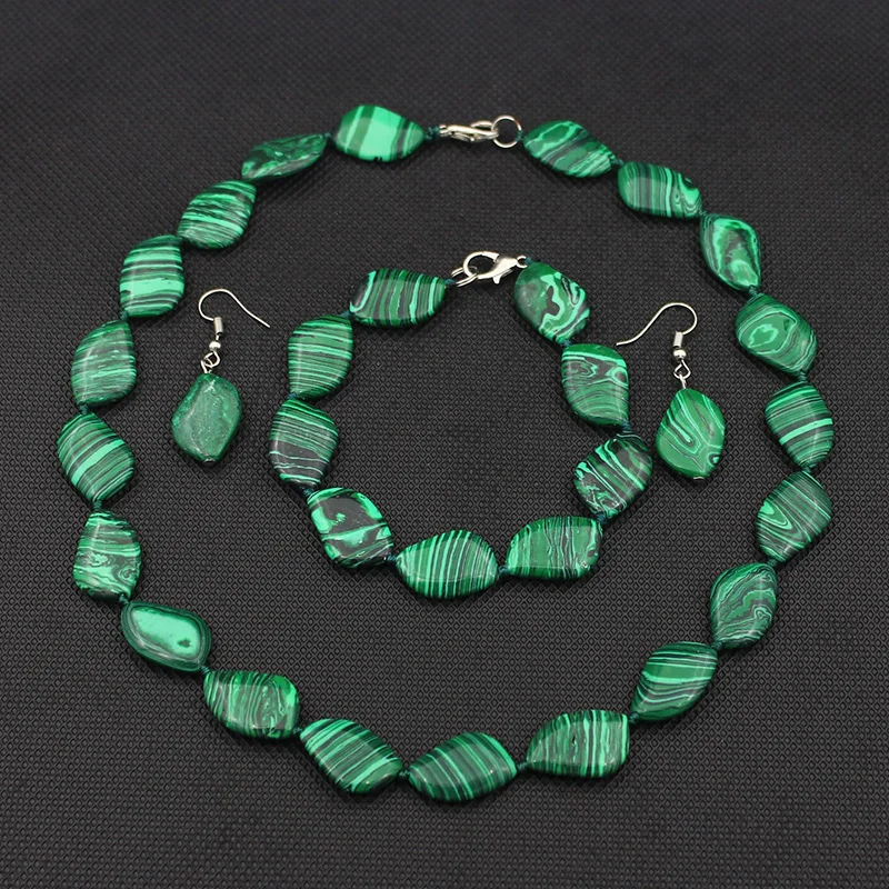 SIQIJIU New Irregular Natural Stone Fashion Jewelry Sets Women Wedding Stainless Steel Earrings Bracelet Necklace Set Malachite
SIQIJIU New Irregular Natural Stone Fashion Jewelry Sets Women Wedding Stainless Steel Earrings Bracelet Necklace Set Malachite