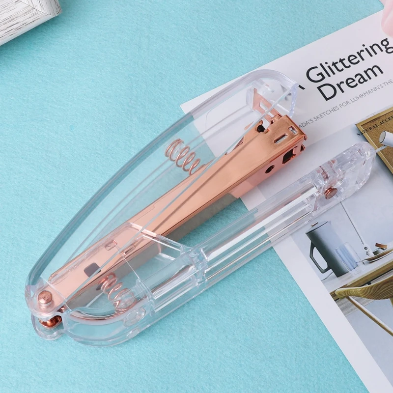 New Fashion Rose Gold Stapler Acrylic Metal 24/6 26/6 Practical Manual Staplers Tool
New Fashion Rose Gold Stapler Acrylic Metal 24/6 26/6 Practical Manual Staplers Tool