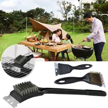 For Barbecue Grill Brush Steel Wire Bristles BBQ Stainless Steel Cleaning Brushes Durable Cooking Tool Outdoor Home BBQ Gas Kit