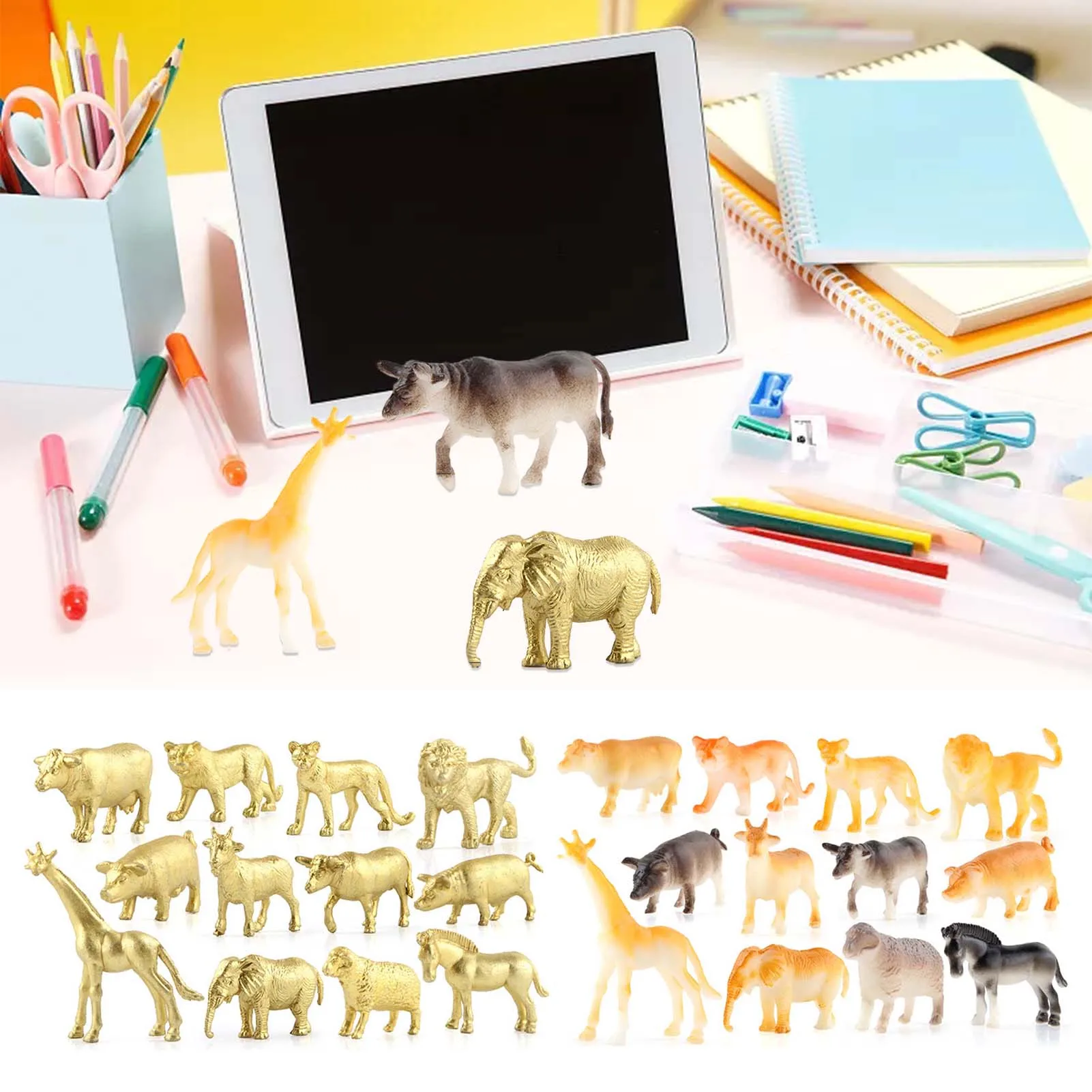 Animal Figures Simulation Model Set Lion Tiger Elephant Giraffe Golden Statue Educational Forest Toy Gift For Children
Animal Figures Simulation Model Set Lion Tiger Elephant Giraffe Golden Statue Educational Forest Toy Gift For Children
