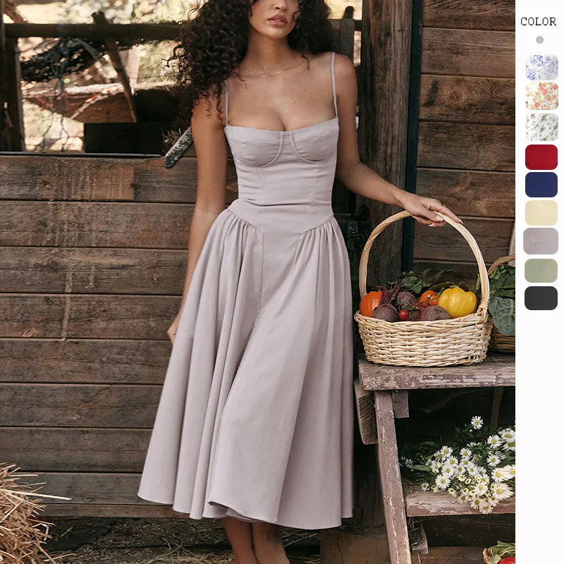 Elegant Slim Backless Sling Dress Women Fashion Solid Suspender Dresses 2023 New Summer Female Party Evening Robes Vestidos
Elegant Slim Backless Sling Dress Women Fashion Solid Suspender Dresses 2023 New Summer Female Party Evening Robes Vestidos