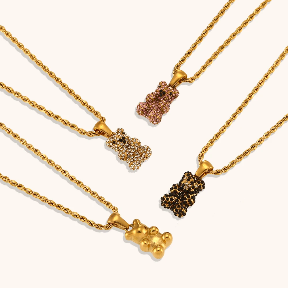 New Fashion Colorful AAA CZ Zircon Bear Pendant Necklace Cute Animal Jewelry Female Party Accessories Gift for Women Girl
New Fashion Colorful AAA CZ Zircon Bear Pendant Necklace Cute Animal Jewelry Female Party Accessories Gift for Women Girl