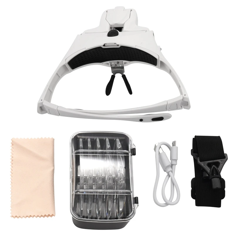 Hands Free Headband Magnifying Glass, Usb Charging Head Magnifier With Led Light Jewelry Craft Watch Hobby 5 Lenses 1.0X 1.5X 2.
Hands Free Headband Magnifying Glass, Usb Charging Head Magnifier With Led Light Jewelry Craft Watch Hobby 5 Lenses 1.0X 1.5X 2.