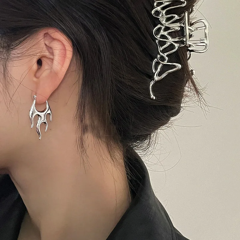 Europe and The United States Hot Punk Style Flame Earrings Simple Irregular Metal Ladies Earrings Lava Earrings
Europe and The United States Hot Punk Style Flame Earrings Simple Irregular Metal Ladies Earrings Lava Earrings