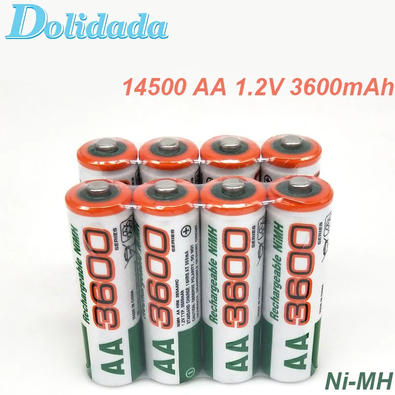 Dolidada 14500 AA 1.2V 3600mAh Replaceable Rechargeable Ni-MH Battery for Electric Shavers Electronic Toys Digital Equipment
Dolidada 14500 AA 1.2V 3600mAh Replaceable Rechargeable Ni-MH Battery for Electric Shavers Electronic Toys Digital Equipment