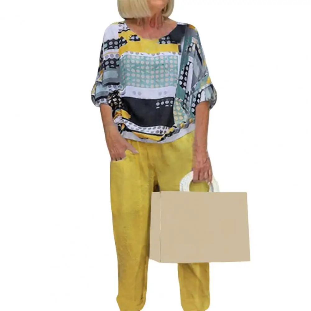 2 Pcs/Set Summer Pants Set Leisure Blouse Trousers Set Printed Lady T-shirt Pants Set
2 Pcs/Set Summer Pants Set Leisure Blouse Trousers Set Printed Lady T-shirt Pants Set