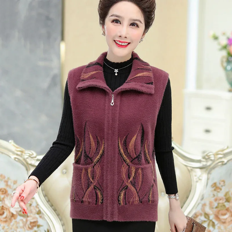 Женский осенне-зимний вязаный жилет из искусственной норки
Женский осенне-зимний вязаный жилет из искусственной норки