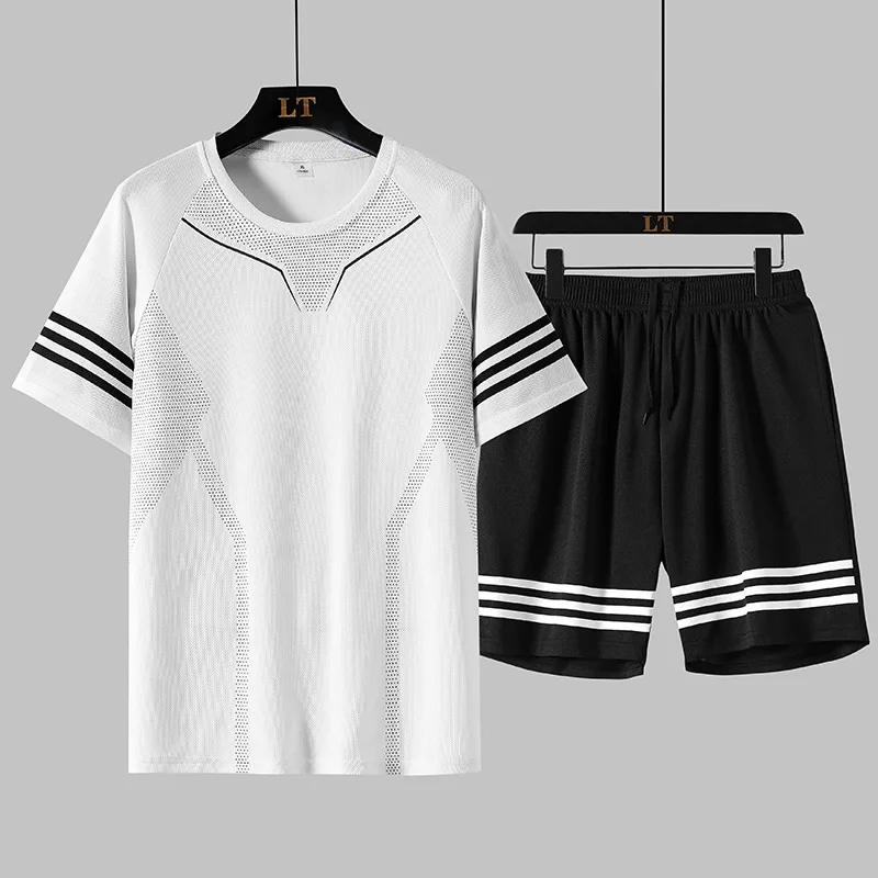 2022 Summer Short-sleeved Sports Men's Suit Fitness Running Quick-drying Ice Silk Suit Men Men Short Sets
2022 Summer Short-sleeved Sports Men's Suit Fitness Running Quick-drying Ice Silk Suit Men Men Short Sets